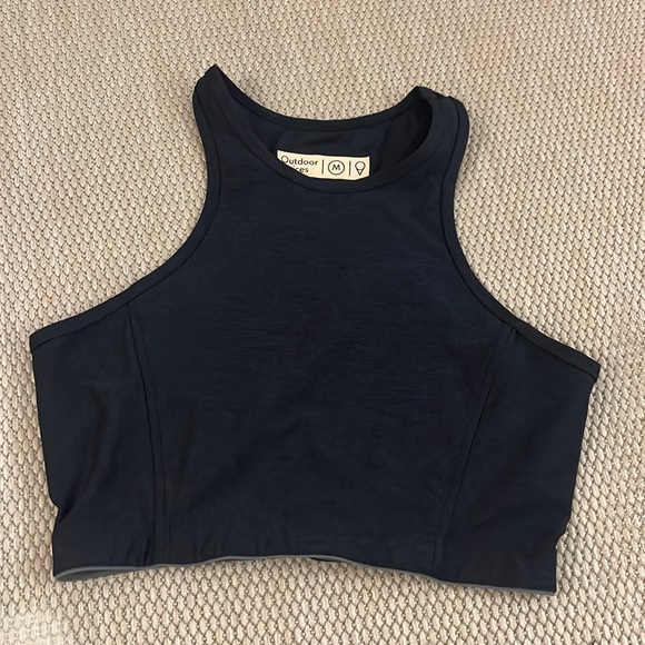Outdoor Voices Athena Crop Top Black Heather Sports Bra Athletic Medium M - Picture 3 of 7
